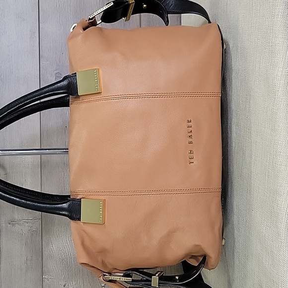 Ted Baker Tan and Black Leather Crossbody Handbag - Picture 2 of 15